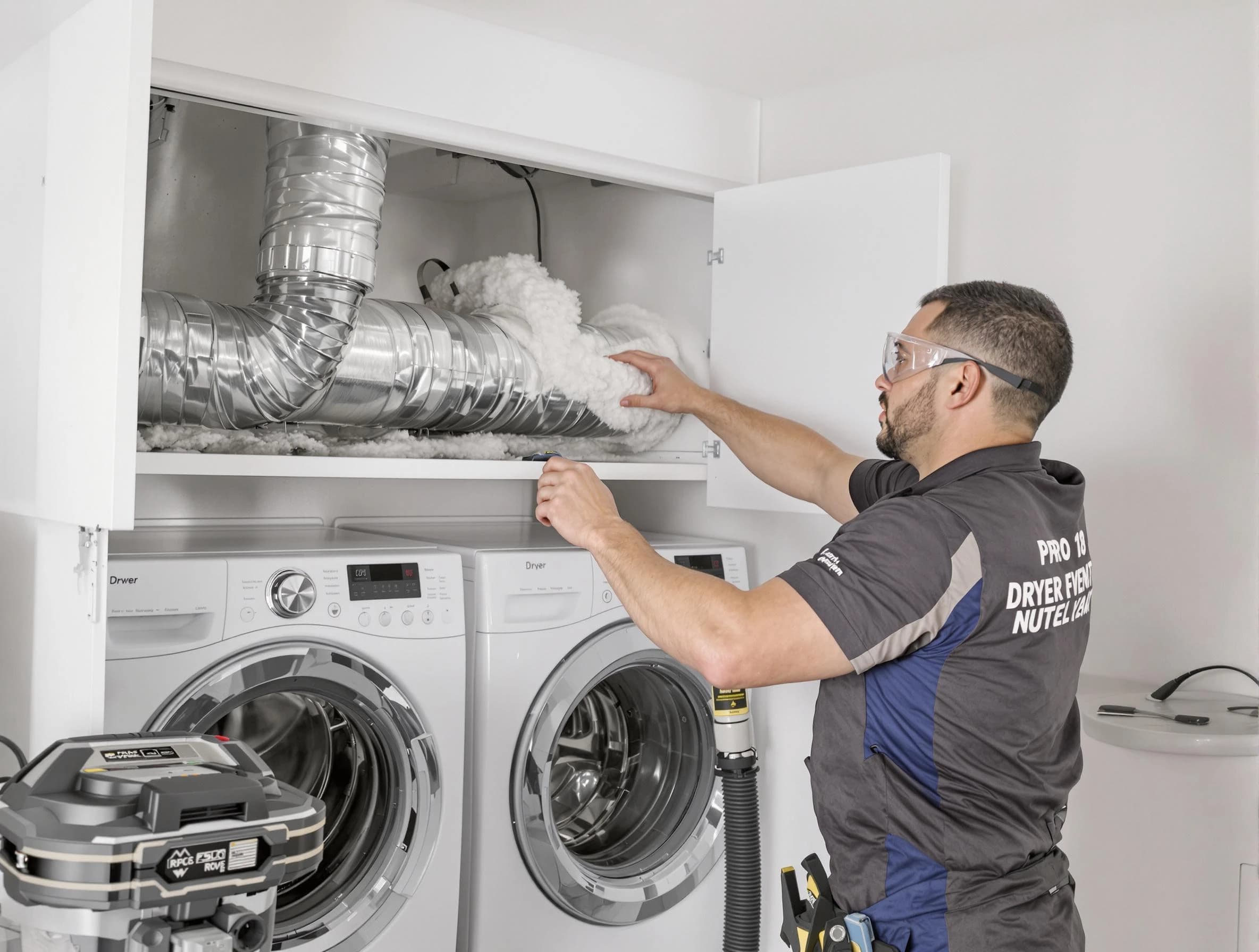 Genesee Dryer Vent Cleaning certified technician performing specialized gas dryer vent cleaning in Genesee
