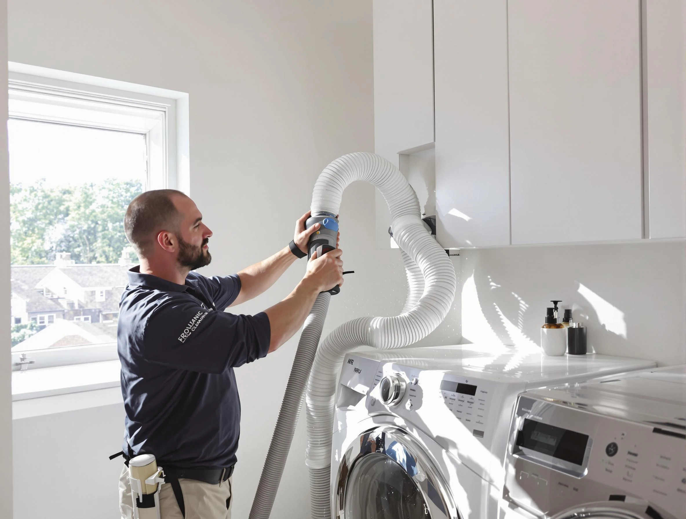 Certified Genesee Dryer Vent Cleaning technician performing dryer vent cleaning in Genesee